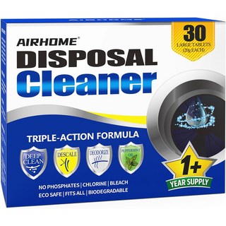 에어홈 거품 쓰레기 처리 클리너 및 탈취제 정제 레몬 신선 싱크대 포드 30개 냄새 제거제 15개월 공급