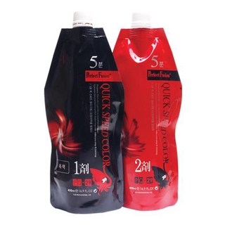 본코스메틱 퍼펙트퓨전 오징어먹물 퀵스피드 5분 칼라 1 2제 각 450ml, 진한갈색, 4개