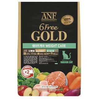 ANF 艾爾富 6Free GOLD 黃金系列 低卡室內貓食譜 雞肉鮭魚配方, 黃金系列-低卡貓食譜, 1個