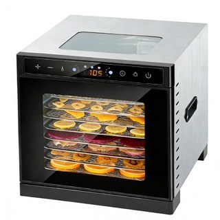 8層乾果機 (可視天窗款) 304不鏽鋼網格*8 功率: 400W 定時: 0.5-24小時 調溫: 30-90°C 內部帶燈 不鏽鋼+ABS材質, 雙層機身-6層天窗款乾果機