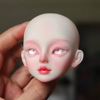六分BJD改妝娃頭 真人風御姐範兒 全手繪妝面 可換眼珠開蓋娃頭 真人睫毛成品, 1個, 簡23,單妝頭