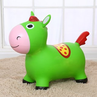 建達 PVC高彈力兒童跳跳驢 綠色款 附贈打氣筒 充氣後高約50公分, 1個, 綠色+贈打氣筒／充氣後高約50cm