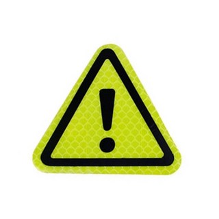 多色汽車反光貼 三角反光車貼 反射片 螢光版 大款 車身反光警示貼紙，提升夜間行車安全, 1個, 螢光, 螢光