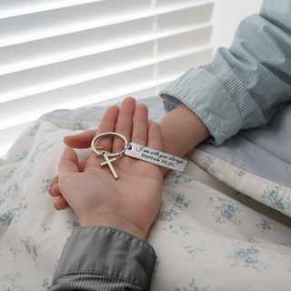 [MSMULTIVERSE] 말씀이 함께 하리니 기독교 성경 구절 십자가 가방 장식 백참 열쇠고리 키홀더 키링, 1세트, 빌립보서 4:13