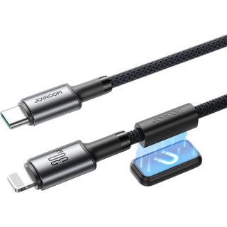 JOYROOM 磁吸式充電線 適用於iPhone iPad 3A快速充電 耐用編織線, Type-C TO Lightning, 1個, 1.2m