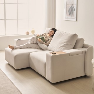 라자가구 퍼스트 클래스 무빙 리클라이너 소파베드 3인용 소파 4인용 쇼파 패브릭소파, 아이보리
