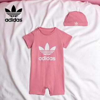 아디다스 신생아 옷 아기 바디수트 바디슈트 보넷 세트 우주복
