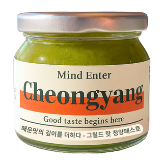 마인드엔터 연남동 프리미엄 수제 그릴드 핫 청양페스토 스테이크 샐러드 파스타 샌드위치 소스, 1개, 130g