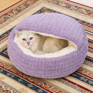 케리빙 고양이 겨울 숨숨집, 1개, 퍼플