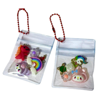 [20개 1SET] PVC 투명 지퍼백 키링 만들기 부자재 DIY 재료 지퍼백 볼체인 세트 백꾸 파우치 보관 악세서리 커플 우정 키꾸 최애 포카, 단일제품