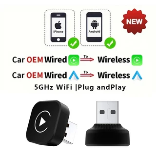 USB 2 in 1 무선 카플레이 어댑터 플러그 앤 자동 연결 없음 유선에서 변환 아이폰 안드로이드, 01 2IN1 CarP Auto78