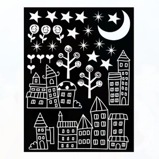 야광 별 건물 스티커 창문 벽면 아이방 인테리어 야경 포인트 데코 시트, 상세페이지 참조