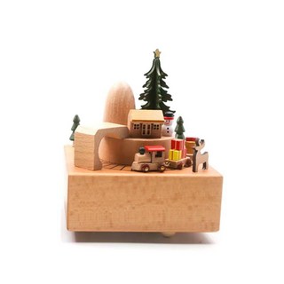 오타루오르골 일본오르골 삿포로오르골 회전목마 나무, 내추럴 우드 크리스마스
