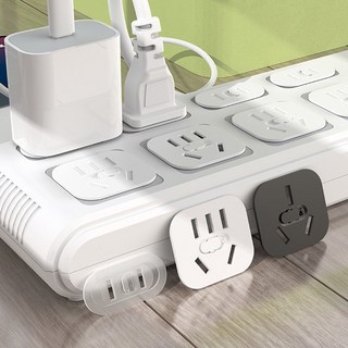 兒童插座保護套防觸電插座保護蓋幼兒全封閉兒童插孔保護套寶寶保護罩插頭安全塞, 經典白【撕開即貼】,3孔1件裝【適用於三孔插口】, 1個