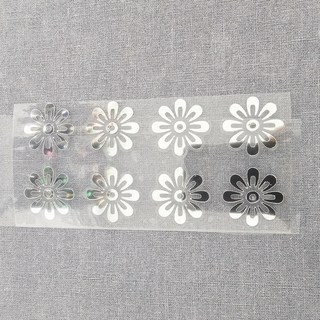 이로나 한복 전사지 전통문양 열전사 스티커 금박 은박 길상문 꽃문양, 1개, 전통 꽃무늬 패턴 -은박2.5cm직경/8개