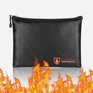 방수 내화 안전 가방 배터리 문서 돈 화재보호 파우치, 블랙 sc743, 1개
