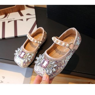 女童 水晶亮片閃亮娃娃鞋