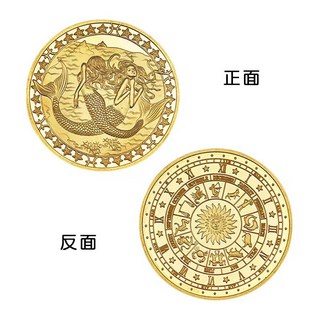 12星座紀念幣 星座幣 星座金幣 幸運幣 塔羅紀念章 占卜幣 抉擇幣 好運幣 硬幣 許願幣 金幣 塔羅牌幣, 雙魚座-星座金幣, 1個