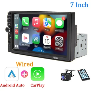 Hippcron 7 인치자동차 라디오 1 Din 멀티미디어 플레이어 지원 Carplay 안드로이드 HD 터치 스크린 FM AUX, 05 Radio D-CP-SXT