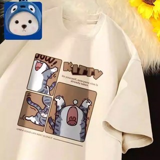 短袖 t恤 休閒上衣 流行衣服 卡通 t恤 韓系上衣 純棉短袖 韓系衣服 閨蜜裝 小紅書 夏季衣服 韓式衣服