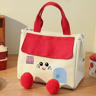 可愛小房子造型保溫便當袋, 小房子便當包 【錫紙保溫內襯】,12*27*24cm, 1個