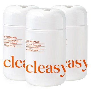 퓨어네이처 세정살균 청소용물티슈 파워 소독티슈 180매입, 3개