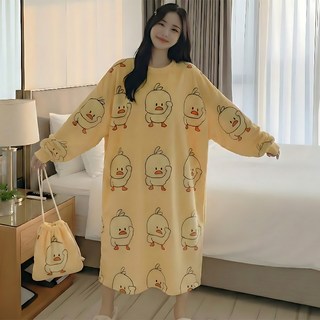 빅사이즈 루즈핏 수면잠옷+파우치 5종. 여성용 극세사 파자마 홈웨어 겨울 잠옷