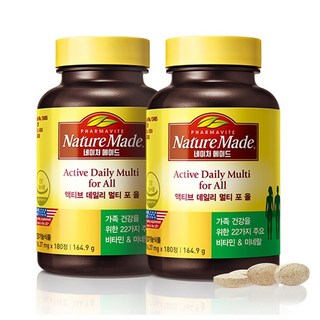 네이처메이드 액티브 데일리 멀티 포 올 (가족종합비타민), 180정, 2개