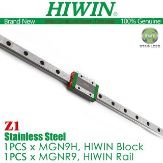 HIWIN 스테인레스 스틸 MGN9H 블록 Z1 캐리지 MGN9 레일 50 100 150 200 250 300 350 400 450 500 백래시 없음 3D 프린터 캐리지, MGN9H 330MM, HIWIN MGN9H Z1, 1개