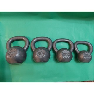 花紋精鑄烤漆壺鈴 (6-20kg) - 重量訓練、核心肌群訓練, 1個, 花紋精鑄12KG-賣家宅配或店到家