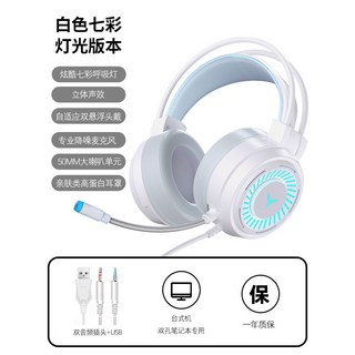 有線耳機 耳機有線 耳機 耳機殼 耳罩式耳機 電競耳機 降噪耳機 運動耳機 電腦耳機 耳掛式耳機 入耳式耳機 雙耳機, G58耳機白色3.5MM版本