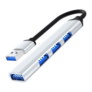 4埠USB3.0 Hub鋁合金集線器 usb擴充 usb延伸 usb 擴充 usbHub, 灰色, 1個