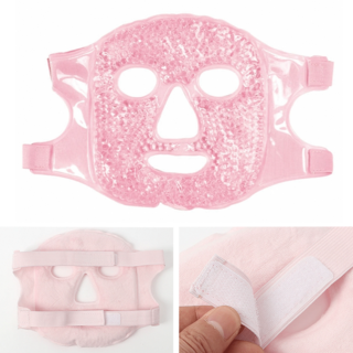 냉온 얼굴찜질팩 수술후 피부진정 안면 붓기제거 마스크팩 핑크 눈코입펀칭