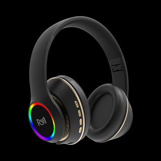 耳罩式無線藍牙耳機，RGB炫彩燈光，舒適降噪，內建麥克風, 黑色, S2