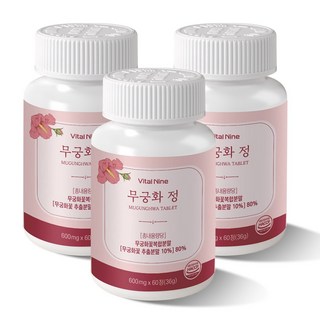 세품품 무궁화 정 추출물 식약청인증 600mg, 3개, 60정