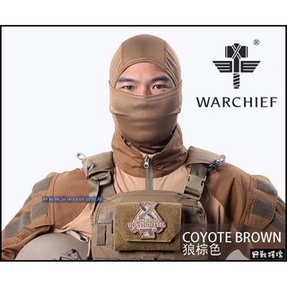 【野戰搖滾-生存遊戲】WARCHIEF 戰術忍者頭套 軍綠色 迷彩戰術頭套 面罩 騎車口罩 特警頭套 單孔頭套, 狼棕色, 1個