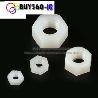 尼龍六角螺母 塑膠螺母 尼龍螺帽 M3 M4 M6 M8 螺母 (10只), 1個