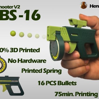 全新3D打印DBS-16發射器玩具，兒童趣味連發BB槍，安全小巧生日禮物, 1個, DBS玩具加3個彈夾【一個】