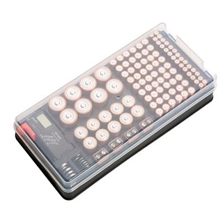 GSTUFF 건전지 보관함 + 테스트기, 1개, 블랙