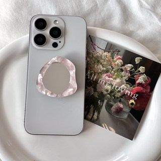 자개 미러 거울스마트톡 일반부착형, 분홍 비정형, 1개