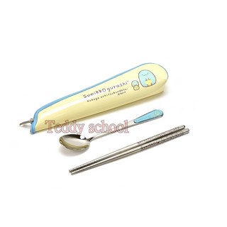 角落生物恐龍不鏽鋼餐具組 卡通環保兒童學生便攜餐具, 1個