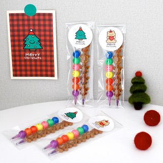 꼬치색연필세트(핑크 블루중 택1) 구디백 어린이집선물 유치원 단체선물, 블루세트