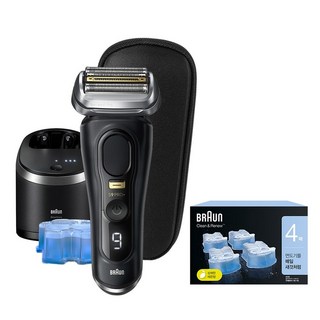 브라운 시리즈 9 전기면도기 9560cc + 세정액 4개입, 블랙, 9.56L