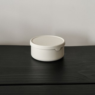 奶茶色系 環保餐盒 廚房收納 Enjoy 莫蘭迪色 奶油 便當盒 密封盒 微波餐盒 奶油系矽膠保鮮盒 mooin, 奶油白, 1個