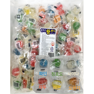 유비스식품 대용량 추억의 백설 왕사탕 1KG 6가지 맛, 1박스