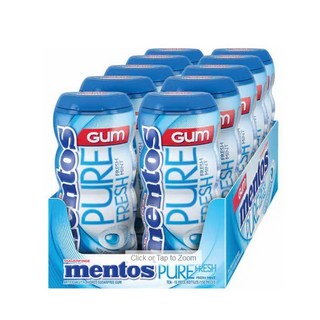 멘토스 퓨어 무설탕 껌 프레쉬 민트 10통 각 15개입 블루 미국정품배송, 10개