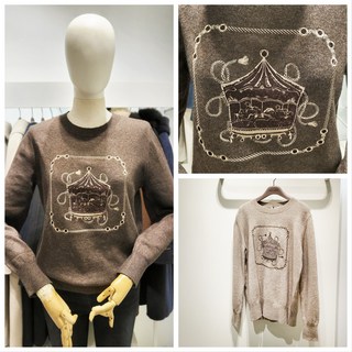 올리비아로렌 세련된 회전목마 자수 라운드넥 긴팔 니트 풀오버 nc청주점 vocbl4w9411