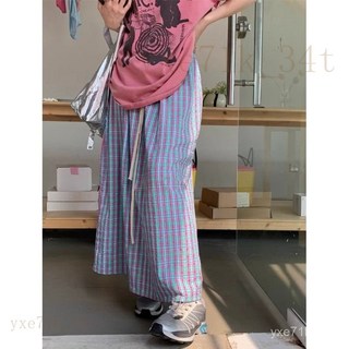 【臺灣出貨】 2025夏季韓國高腰蓬蓬裙法式傘裙a字中長款複古氣質格子半身裙女