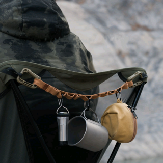 Rising（山趣 多功能掛物繩）戰術織帶掛物繩 硬派軍風露營掛繩 戶外收納萬用掛物繩, 軍綠色,69cm（大號）