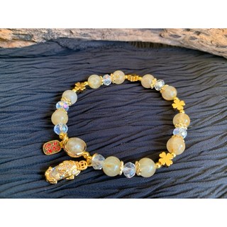 畫意坊 鈦晶招福納財貔貅手鍊 紫水晶 輕奢氣質小清新高級感